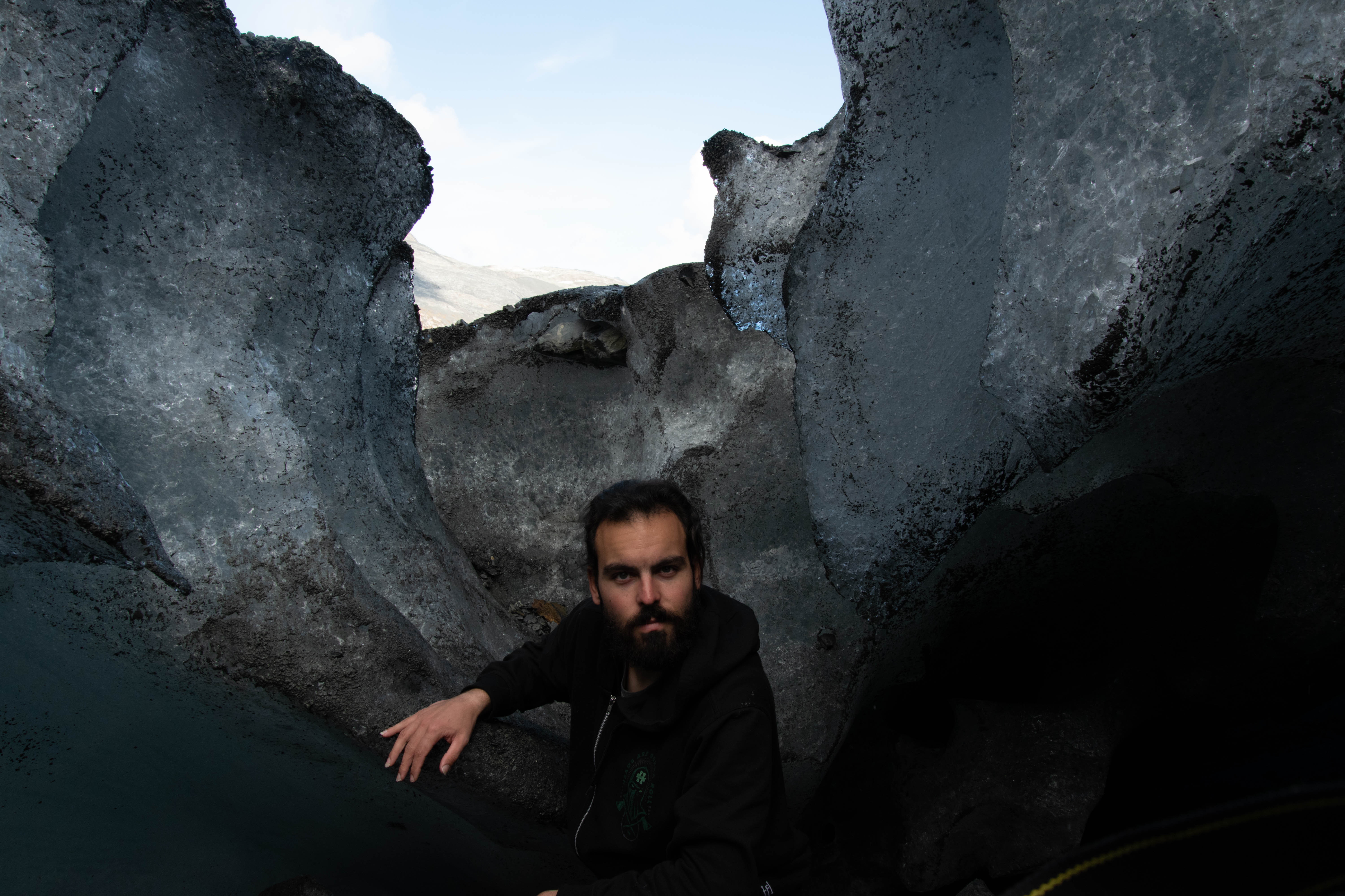 Matthias dans la crevasse